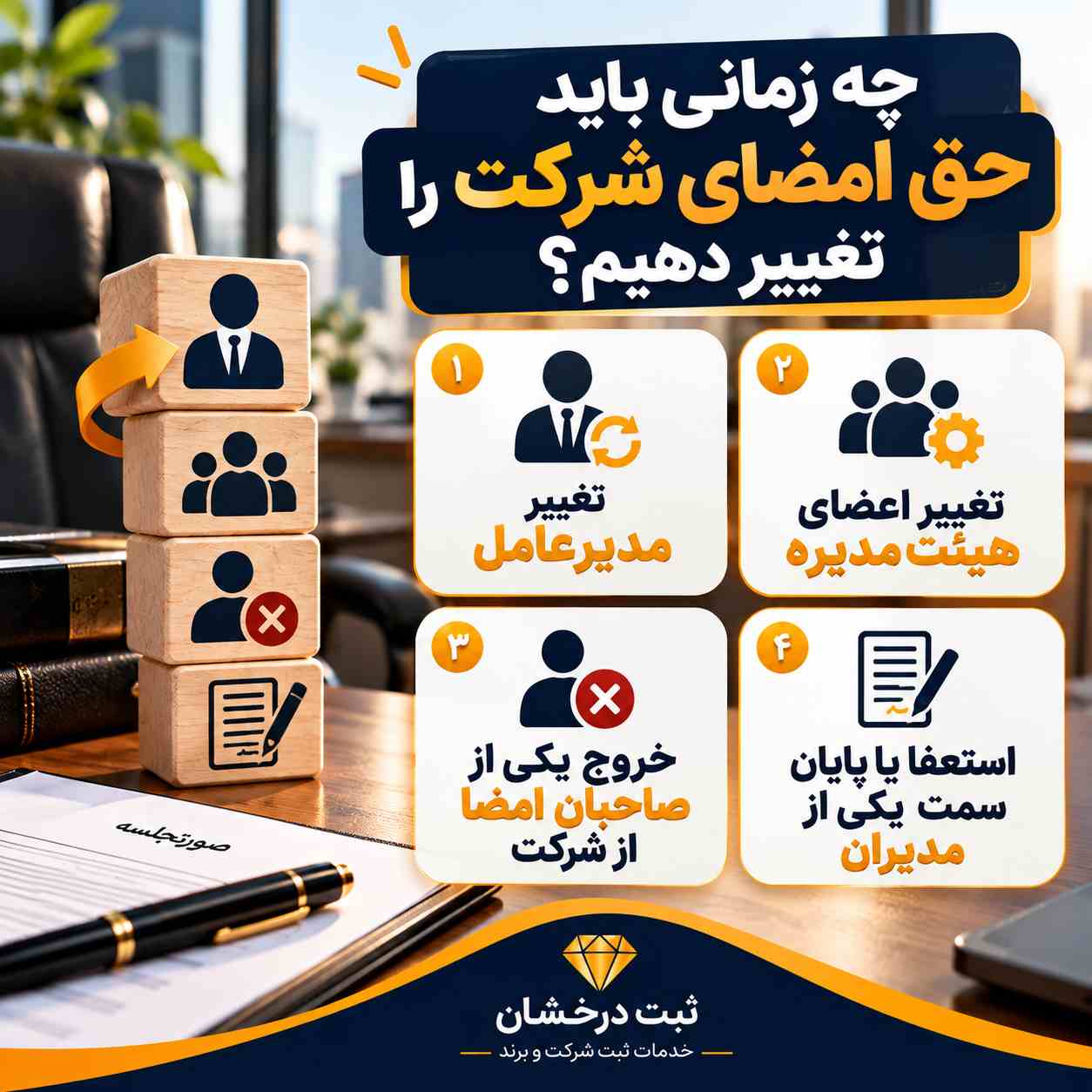 چه زمانی باید حق امضای شرکت را تغییر دهیم؟